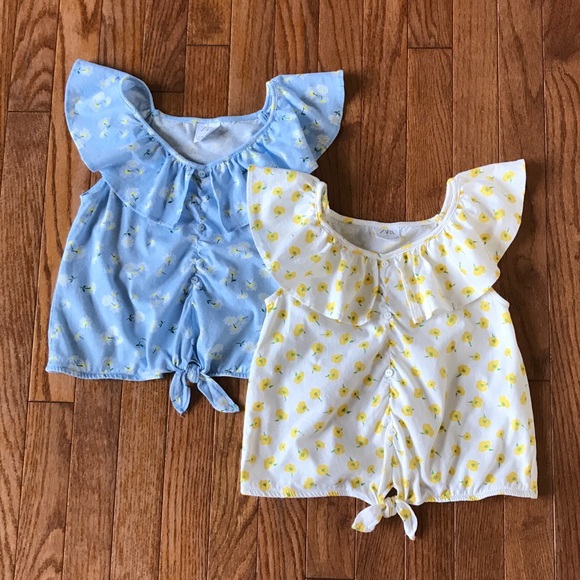 🔥Zara Girls blue flowers top size 9 - Picture 2 of 10